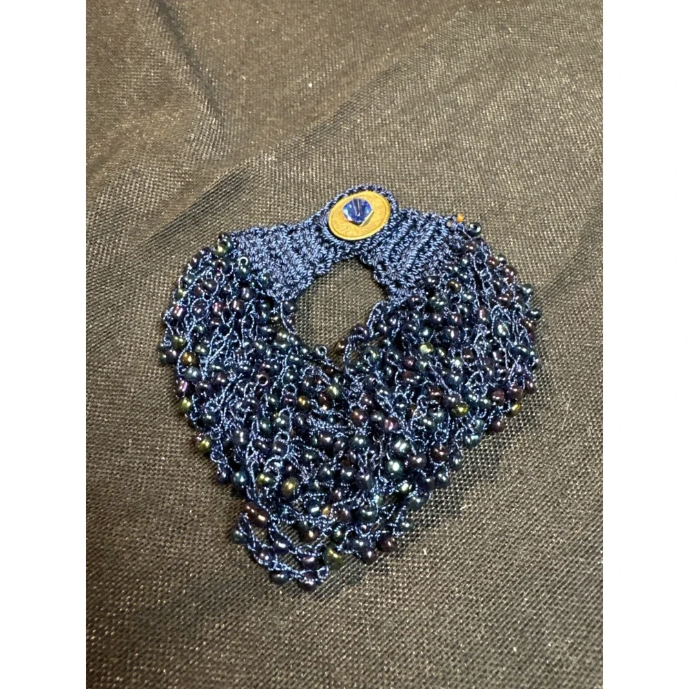 Boho Beaded Bracelet Blue‎ Multi Strand Charm Clasp